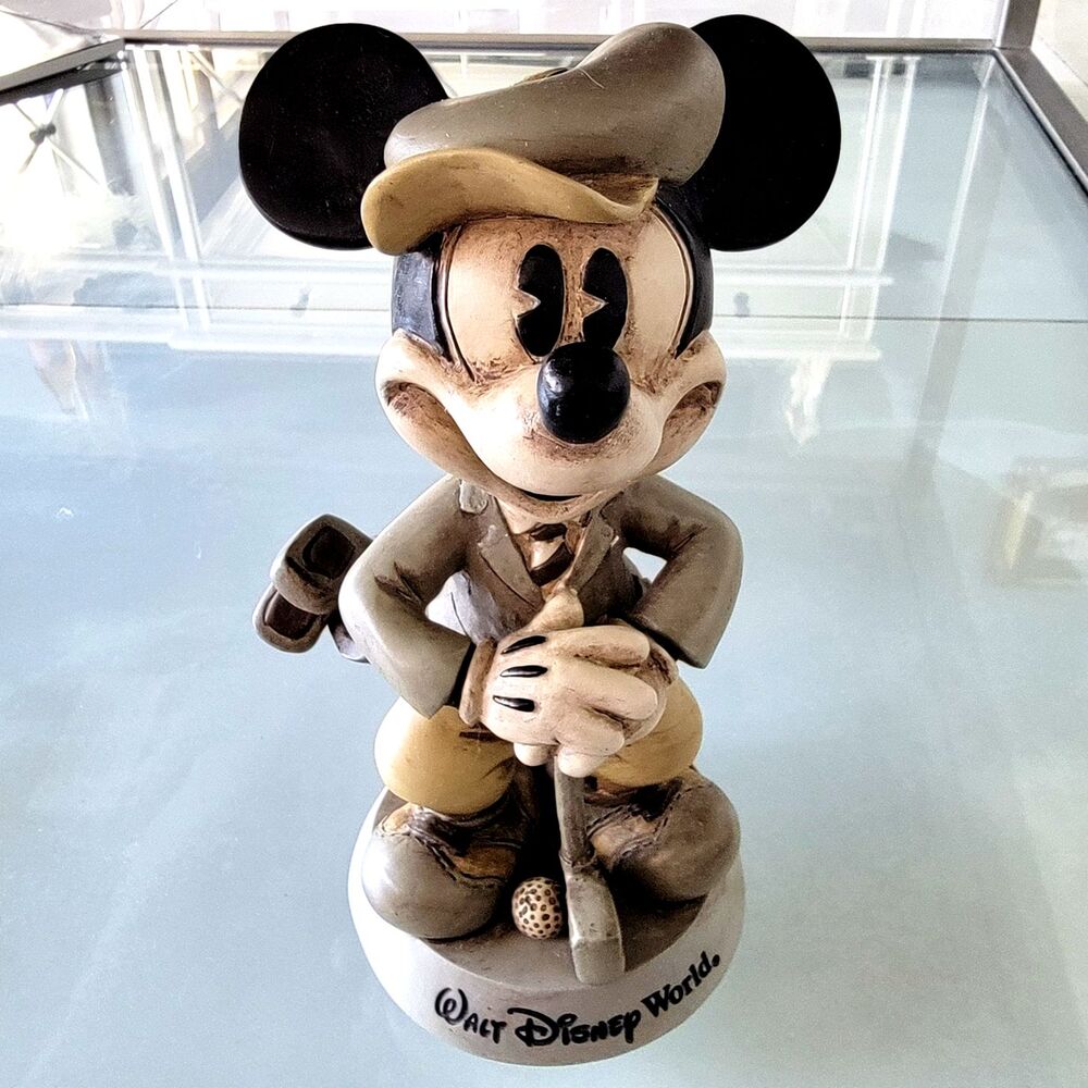 Mickey Mouse Golf Figure Walt Disney World Golf Bobble Head Golfer 8” Pre-Owned